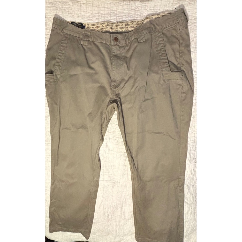 Pendleton Mens Utility Canvas Pants Khaki Green Straight Leg Size 42x30
